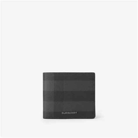 burberry embossed check bifold wallet|charcoal check and leather bifold wallet.